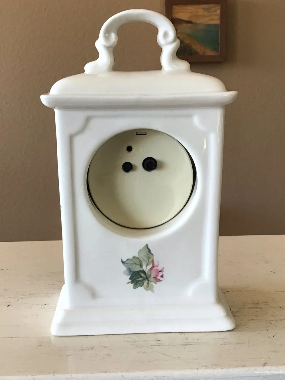 Vintage Grayshott Pottery Cottage Porcelain Desk Clock England